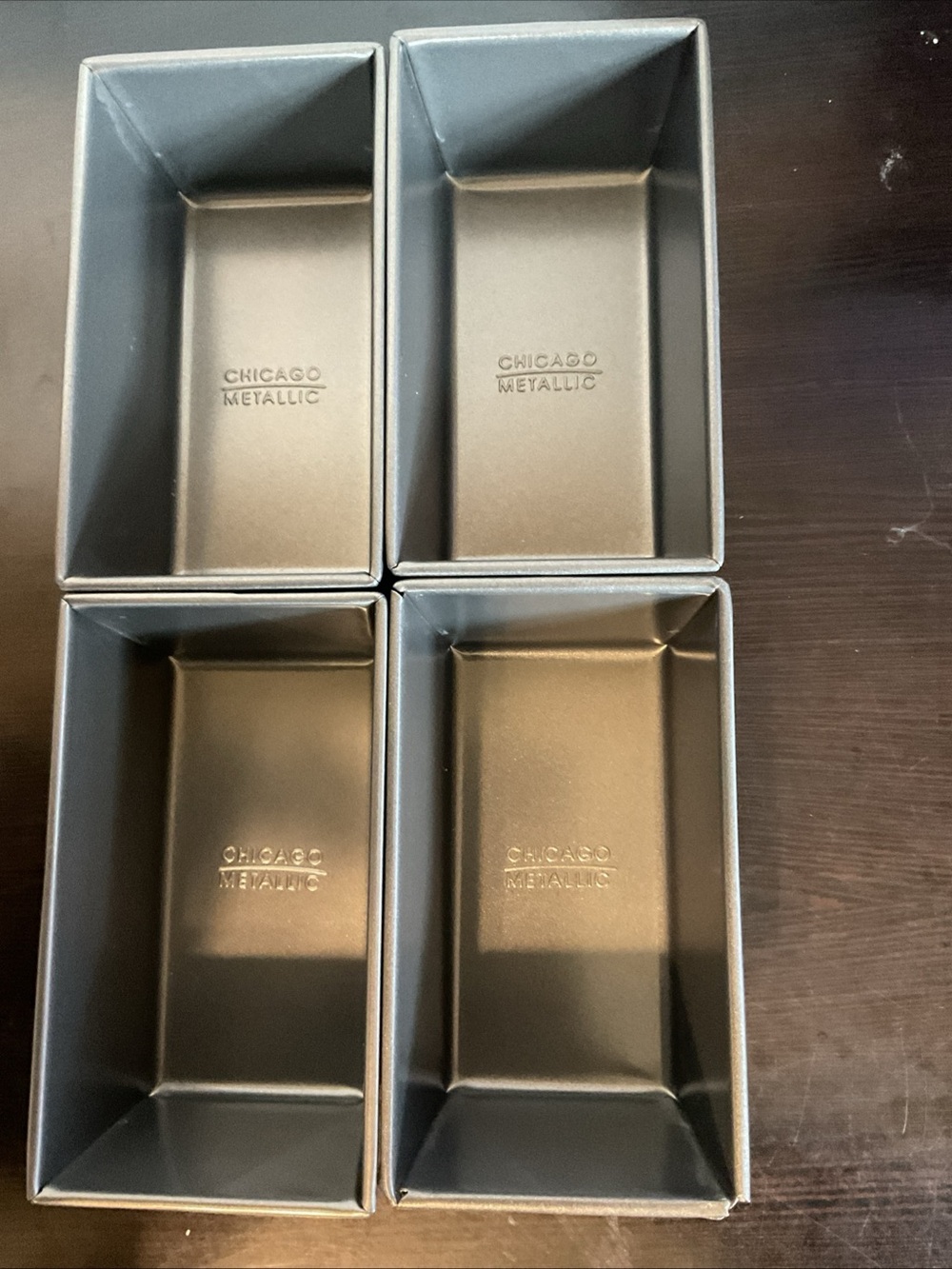 Chicago Metallic Gray Mini Loaf Pan Set - 4 Pack - Picture 2 of 5